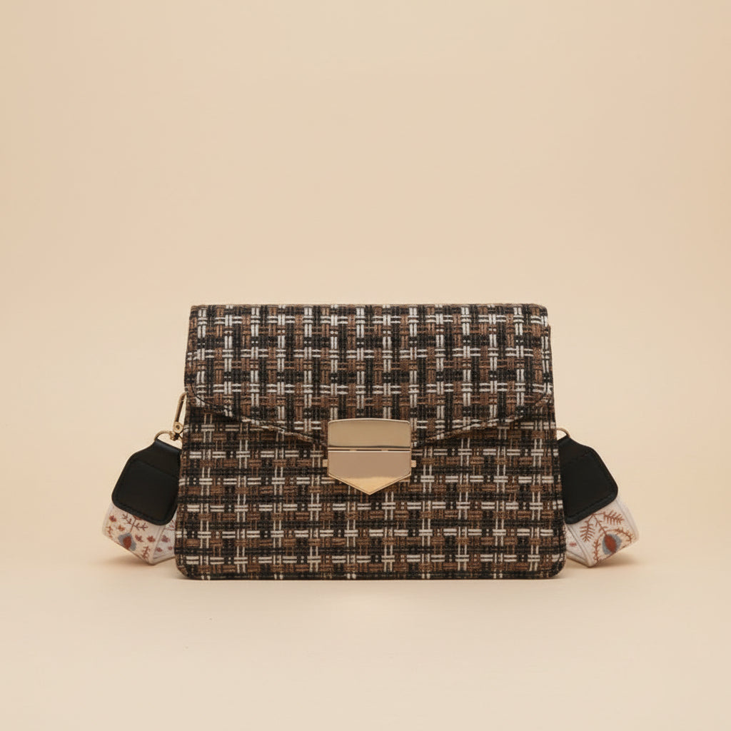 Tessa - Woven Crossbody with Patterned Strap