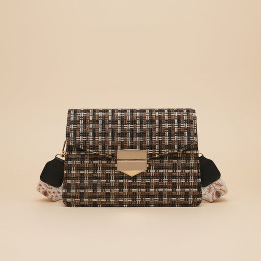 Tessa - Woven Crossbody with Patterned Strap